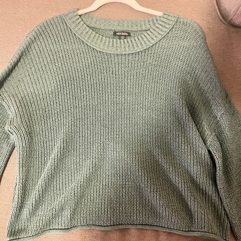 Green sweater!